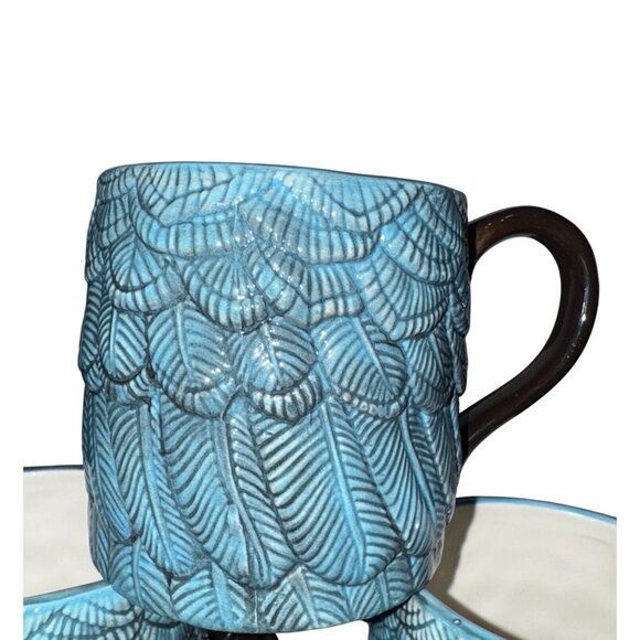John Derian Blue Stoneware Mug 15oz - Picture 2 of 8